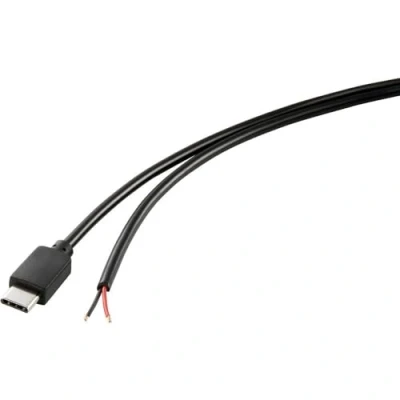 Immagine di TRU COMPONENTS Cavo di alimentazione Raspberry Pi [1x spina USB C® 1x Estremità aperta] 1.00 m Nero
