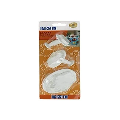 Immagine di PME PAW203 Set di 3 stampini a forma zampa, in plastica