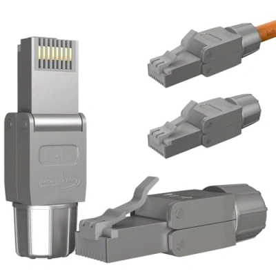 Immagine di RedStar24 Connettore RJ45 Senza Attrezzi CAT 7 Connettori di Rete per Cavi AWG 22 24 CAT7 CAT6a Cavo LAN Ethernet Schermato LSA a Campo 10 Gbps 4 Pezzi