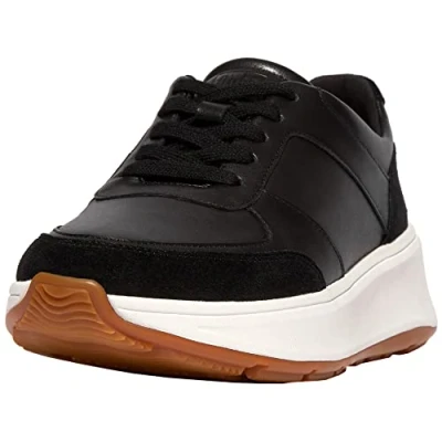 Immagine di Fitflop F Mode Leather/Suede Flatform Sneakers, Scarpe da Ginnastica Donna, Nero, 43 EU