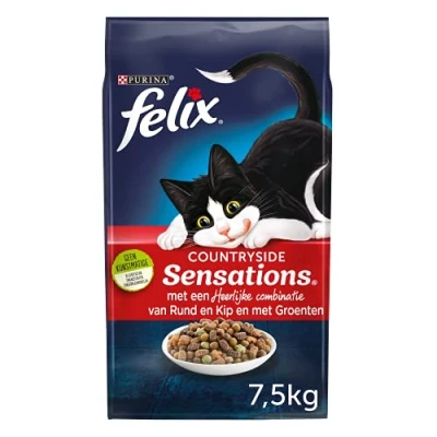 Immagine di Felix Countryside Sensations Cibo per gatti con manzo, pollo e verdure Sacco 7,5 kg