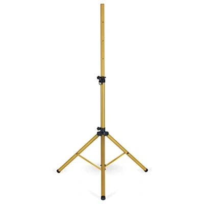 Immagine di Pronomic SPS 1S GD supporto per Altoparlente in acciaio diffusori con treppiede Altezza 120 193 cm Il può essere utilizzato anche come porta freccette o foto Oro