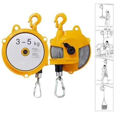Immagine di Aocay Bilanciatore a Molla Retrattile, Sospeso Spring Balancer con Cavo in Acciaio 1,5 m, Bilanciamento Retrattile per Fabbrica e Catena Montaggio(3 5kg)