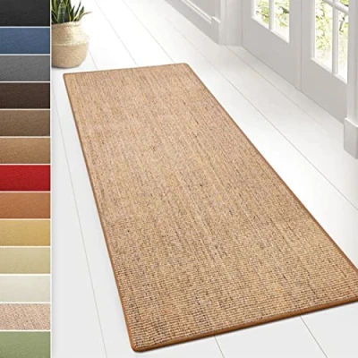 Immagine di Floordirekt tappeto in sisal Sylt, o passatoia di alta qualità, disponibile diversi colori e dimensioni, durevole resistente (66 x 100 cm, sughero)