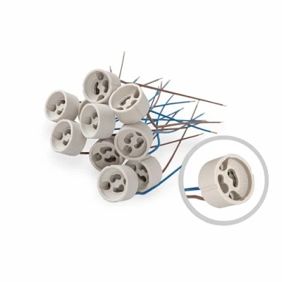 Immagine di Attacco per Lampadine alogene GU10 VDE ad alto voltaggio, in ceramica, 190 230 V, 10 pz