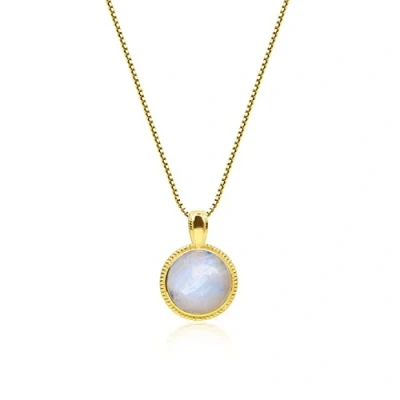 Immagine di COAI Collana da Donna in Argento Placcato Oro con Ciondolo Circolare Pietra di Luna