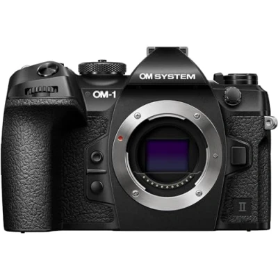 Immagine di Fotocamera OM SYSTEM 1 Mark II con sistema Micro Quattro Terzi, sensore BSI struttura stacked da 20 MP, stabilizzazione dell&#039;immagine a 5 assi, nera
