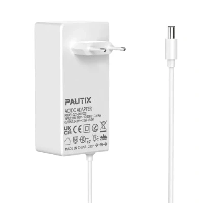 Immagine di PAUTIX Striscia LED Spina UE Alimentatore DC24V 2A per strisce LED, Adattatore di Alimentazione AC100 240 Driver bianco massimo 48W（Bianco）