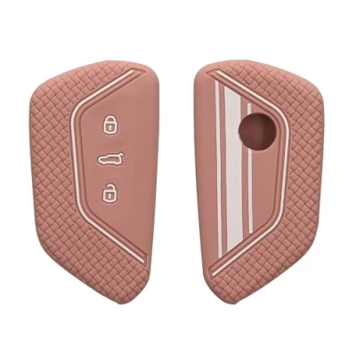 Immagine di kwmobile Custodia Coprichiave Compatibile con VW Golf 8 3 tasti Cover Copritelecomando Chiave Auto Copri Chiavi Macchina Strisce Rally