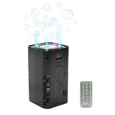 Immagine di Ibiza BUBBLE DREAM Macchina per bolle di sapone portatile alimentata a batteria con LED colorati RGB Sincronizzazione tra più macchine Bolla illuminata Telecomando