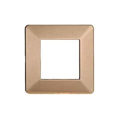 Immagine di Placca Compatibile Con Vimar Plana, Placche In Plastica, 1 Pezzo (2 Posti/Moduli,Oro)