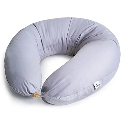 Immagine di Niimo Cuscino Gravidanza XXL Allattamento Vincitore Del Doppio Platino Nel 2022 per Dormire con Federa 100% Cotone (Grigio)