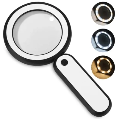 Immagine di Lente Ingrandimento con Luce 30X Professionale USB Ricaricabile 21 LED di 3 Modalità per Lettura, Ispezione, Esplorazione