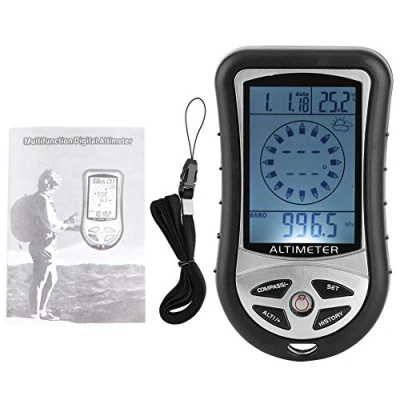 Immagine di Omabeta Bussola LCD Portatile 8 in 1 Barometro Altitudine Altimetro Meteo Elettronico Multifunzionale per Campeggio Escursionistico All&#039;aperto