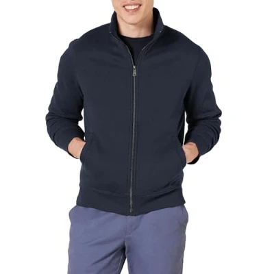 Immagine di Amazon Essentials Felpa con Collo a Lupetto Cerniera Integrale Uomo, Blu Marino, XS