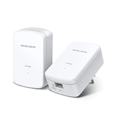 Immagine di Mercusys TP Link MP500 Kit Powerline Homeplug AV2 Fino a 1000Mbps, 1 Porta Gigabit, Plug &amp; Play, Compatibile con Tutti i Router, Tecnologia
