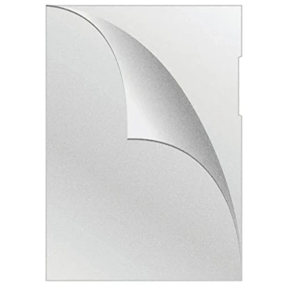 Immagine di Q Connect KF11194 Bustine a forma di L, formato DIN A4, grana e allargata, colore: trasparente, 75 μm, 50 pezzi