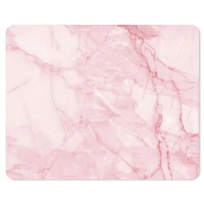 Immagine di Tappetino mouse effetto marmo I 24 x 19 cm pad dimensione standard, antiscivolo semplice moderno pietra granito rosa bianco dv_672