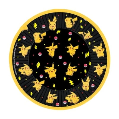 Immagine di amscan Piatti di carta da dessert per feste compleanno bambini, motivo: Pokémon, 9917105 66, confezione 8