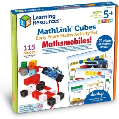 Immagine di Learning Resources Set di attività matematica con i Cubi Mathlink, Matmobili, Dai 5 anni in avanti
