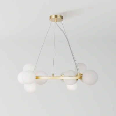 Immagine di Lampada a sospensione Maytoni Dallas, 11 luci, colore oro/bianco