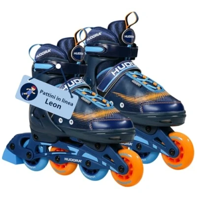 Immagine di HUDORA Pattini in linea Mia/Leon per bambini/ragazzi e adulti più misure colori a rotelle regolabili fino 4 comodi di stile