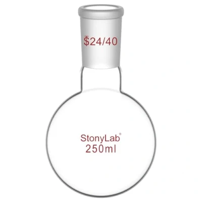 Immagine di stonylab Matraccio Laboratorio, Fondo Rotondo da Parete Pesante a Collo Singolo in Vetro Borosilicato RBF con Giunto Esterno Standard 24/40, Round Bottom Flask per Laboratorio 250ml