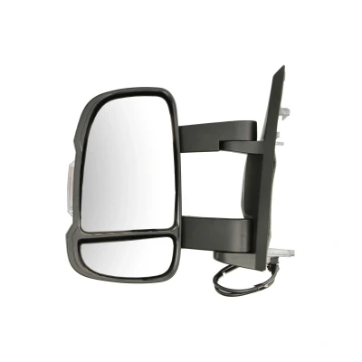 Immagine di specchio retrovisore esterno Spj E 2339 Sx zigrinato bianco manuale convesso, con sensore temperatura, Braccio medio per veicolo guida a