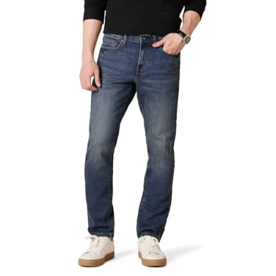 Immagine di Amazon Essentials Jeans Slim Elasticizzati Comodi (in precedenza Goodthreads) Uomo, Blu Medio, 33W / 34L
