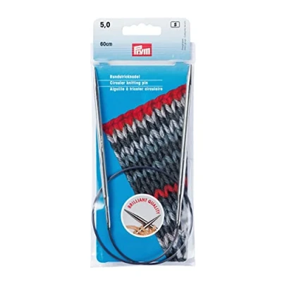 Immagine di Prym Rundstricknadeln MS 60 cm 5,00 mm silberfarbig Ferri da Maglia circolari, Ottone, Argento, 5,0