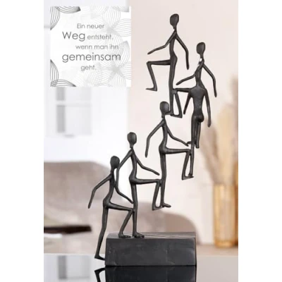 Immagine di Casablanca Scultura Get Up Together in ferro, colore: marrone, strutturata, altezza 38,5 cm, larghezza 20 profondità 8 motivo: gruppo decorativo artistico, statuetta, metallo