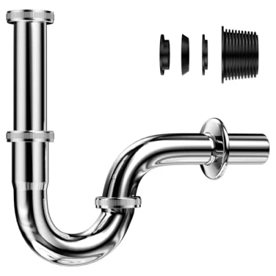 Immagine di Ghazpmuk Sifone Lavabo Bagno, Universale per Lavabo, Odori Altezza Regolabile, Ubo di Scarico Standardizzato 1 1/4&quot; x 32 mm, Piletta Adattabile Precisione Cromo, Bagno Cucina