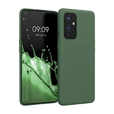 Immagine di kwmobile Custodia Compatibile con OnePlus 9 (EU/NA Version) Cover Back Case per Smartphone in Silicone TPU Protezione Gommata verde scuro
