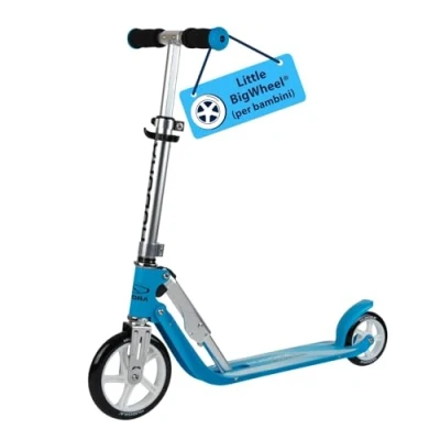 Immagine di HUDORA Monopattino Little BigWheel in alluminio sicuro per bambini da 3 anni Altezza regolabile e pieghevole, carico fino a 100kg stabile con grandi ruote