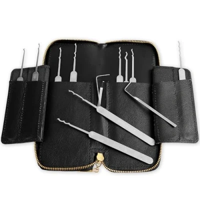 Immagine di MULTIPICK ELITE 13 Lockpicking Set BOGOTA [13 pezzi, Compresa la Custodia in Pelle] Grimaldelli per Serratura Kit Apri lucchetto Scassinatore Grimaldello &amp;