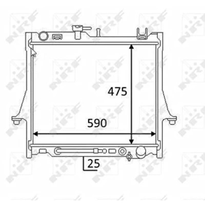 Immagine di NRF 58480 Radiatore motore Alluminio 590 475 25 Alette di raffreddamento saldate ISUZU: D Max 1, 1 Pickup mister auto, norauto, autozona