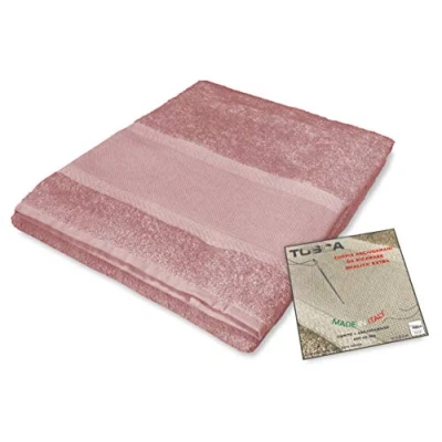 Immagine di Tex family Set Asciugamani Bagno Tosca © in Spugna di Cotone 100% da Ricamare Punto Croce 1+1 Viso e Ospite (Rosa Antico)