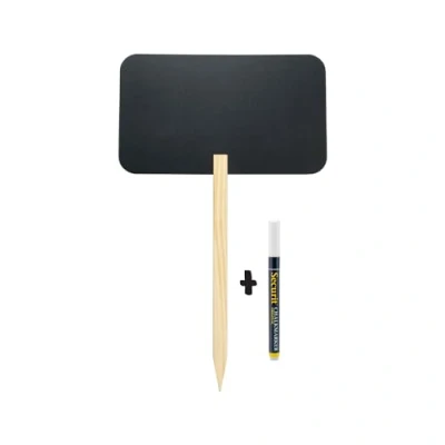 Immagine di Securit Lavagna A Forma Rettangolare con Punta di Legno E 1 Pennarello Gesso Liquido Bianco per caffè, Ristoranti, Bar, Negozi 49,2x67 cm