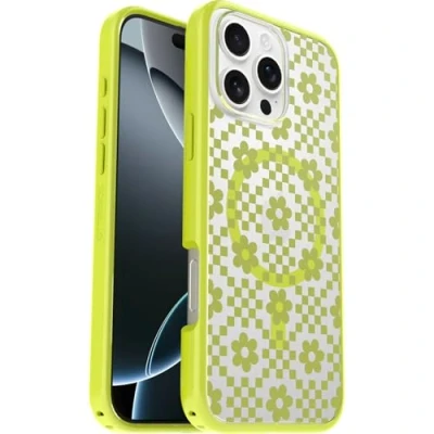 Immagine di OtterBox Cover per iPhone 16 Pro Max Symmetry Seires Clear MagSafe, resistente a shock e cadute fino; sottile, testata 3x norme MIL STD 810G, Trasparente/Giallo