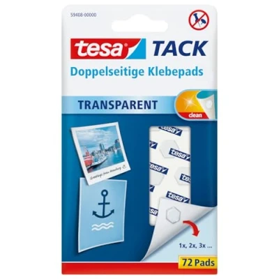 Immagine di tesa TACK Tappetini adesivi a due lati Trasparente Contenuto: 72 pz.