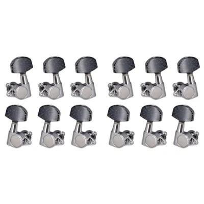 Immagine di Guihydur 6L6R Corde per chitarra chiuse Tuning Pegs Tuner macchina intestazioni pulsanti Keys acustica o elettrica, confezione da 12