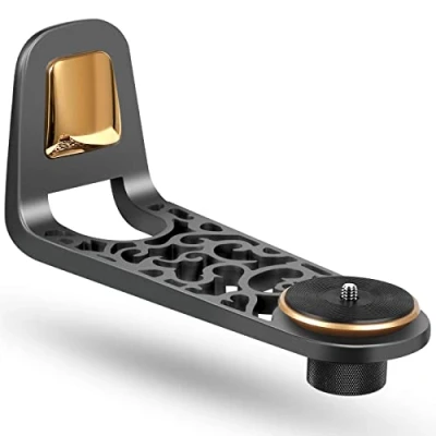 Immagine di Qwall Supporto per proiettore, accessori regolabili, angolo di elevazione ± 10, rotazione 360, vite standard da 1/4 pollici la maggior parte delle fotocamere/proiettori (grigio)