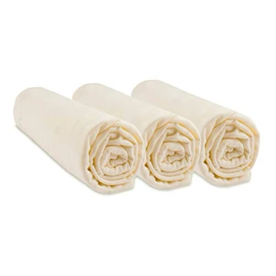 Immagine di Set di 3 lenzuola con angoli in cotone biologico per lettino 40 x 80 cm, 2 colori disponibili (écru naturale)