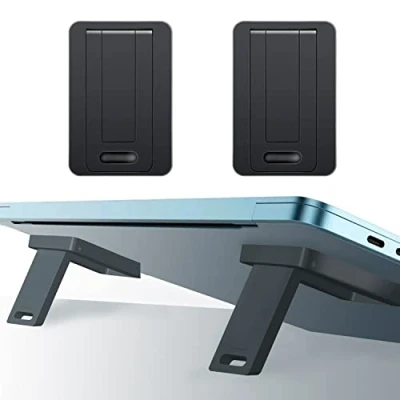 Immagine di OYE supporto pieghevole per computer portatile, 2 pezzi, raffreddamento, ufficio, universale, antiscivolo, MacBook Pro Air, Surface Tablet (nero)