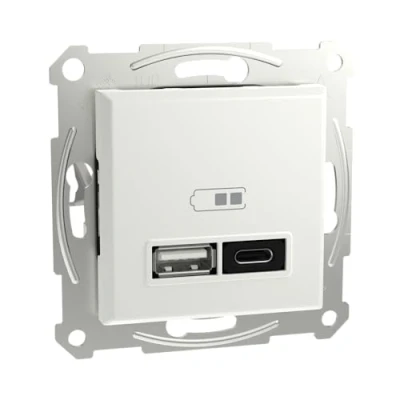 Immagine di Schneider Electric, Presa di corrente, USB Asfora Bianco (lucido) EPH2770421D