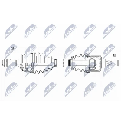 Immagine di NTY NPW BM 155 Albero motore / Semiasse Assale posteriore Dx 620, 56 MINI: Hatchback