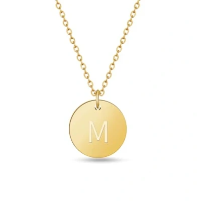 Immagine di GD GOOD.designs Collana di lettere in oro (regolabile) con ciondolo a lettera rotonda (M)