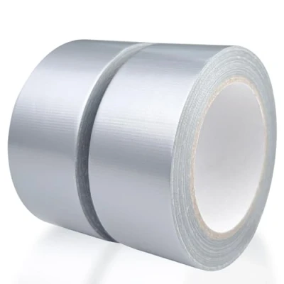 Immagine di WinGluge 2 Pezzi Nastro Telato, Adesivo Argento 27m x 48mm, Duct Tape Super, Impermeabile Universale, per Riparazioni, Imballaggio,Fissaggio, Marcatura e Sigillatura