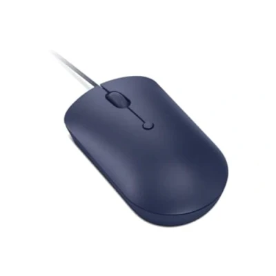 Immagine di Lenovo 540 USB C Mouse per computer con connessione cablata PC, laptop, Windows o Chrome OS, design ambidestro, 4 pulsanti, dimensioni compatte, blu abisso