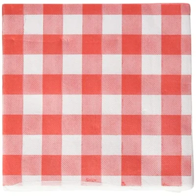 Immagine di MORIGAMI Tovagliolo 40x40, 2 strati, piega 1/4, 50 tovaglioli, punta punta, quadri rossi (SER42117651)